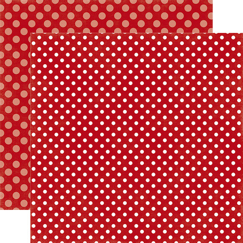 Echo Park - Dots and Stripes Collection - Valentines - 12 x 12 Double Sided Paper - Cherry Berry Dot