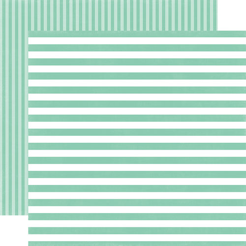 Echo Park - Dots and Stripes Collection - Little Girl - 12 x 12 Double Sided Paper - Sweet Mint Stripe