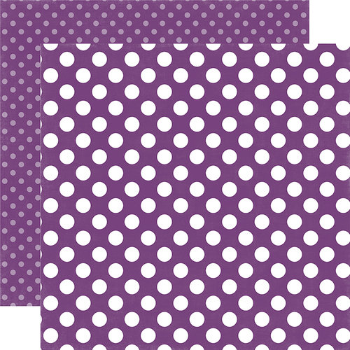 Echo Park - Dots and Stripes Collection - Little Girl - 12 x 12 Double Sided Paper - Grape Dot