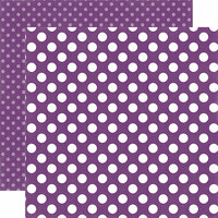 Echo Park - Dots and Stripes Collection - Little Girl - 12 x 12 Double Sided Paper - Grape Dot