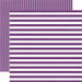 Echo Park - Dots and Stripes Collection - Little Girl - 12 x 12 Double Sided Paper - Grape Stripe