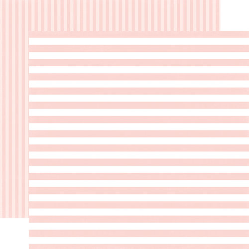 Echo Park - Dots and Stripes Collection - Little Girl - 12 x 12 Double Sided Paper - Rose Petal Stripe