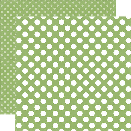 Echo Park - Dots and Stripes Collection - Little Girl - 12 x 12 Double Sided Paper - Garden Green Dot