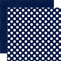 Echo Park - Dots and Stripes Collection - Little Boy - 12 x 12 Double Sided Paper - Blue Denim Dot