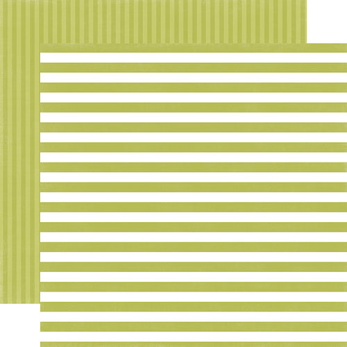 Echo Park - Dots and Stripes Collection - Little Boy - 12 x 12 Double Sided Paper - Inchworm Stripe