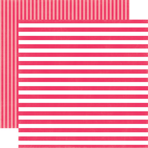 Echo Park - Dots and Stripes Collection - Spring - 12 x 12 Double Sided Paper - Melon Kiss Stripe