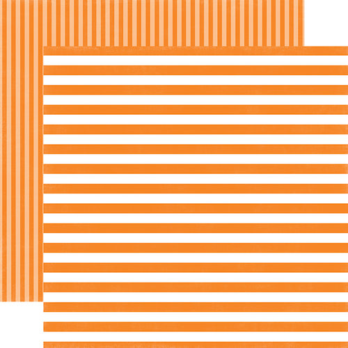 Echo Park - Dots and Stripes Collection - Spring - 12 x 12 Double Sided Paper - Tangerine Tango Stripe