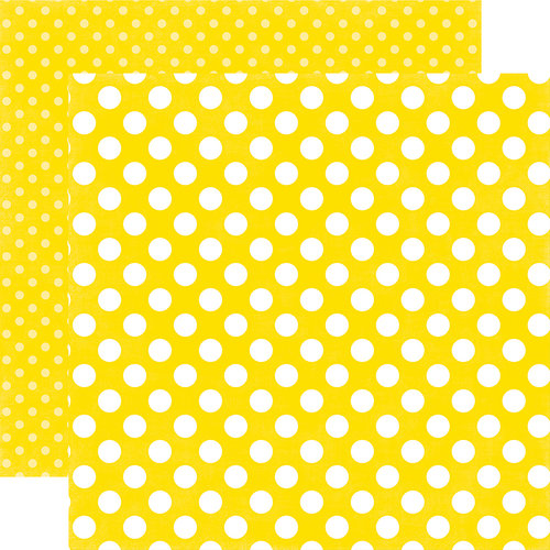 Echo Park - Dots and Stripes Collection - Spring - 12 x 12 Double Sided Paper - Lemon Passion Dot