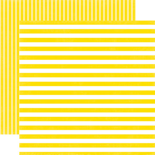 Echo Park - Dots and Stripes Collection - Spring - 12 x 12 Double Sided Paper - Lemon Passion Stripe