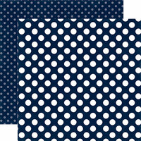 Echo Park - Dots and Stripes Collection - Summer - 12 x 12 Double Sided Paper - Nautical Navy Dot