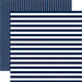 Echo Park - Dots and Stripes Collection - Summer - 12 x 12 Double Sided Paper - Nautical Navy Stripe