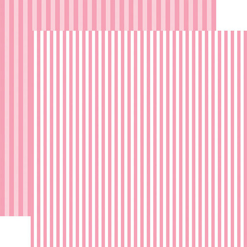 Echo Park - Dots and Stripes Collection - Spring - 12 x 12 Double Sided Paper - Raspberry Stripe