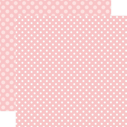 Echo Park - Dots and Stripes Collection - Spring - 12 x 12 Double Sided Paper - Strawberry Dot