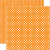 Echo Park - Candy Shoppe Dots and Stripes Collection - 12 x 12 Double Sided Paper - Mango Small Dot