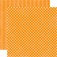 Echo Park - Candy Shoppe Dots and Stripes Collection - 12 x 12 Double Sided Paper - Mango Small Dot