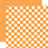 Echo Park - Candy Shoppe Dots and Stripes Collection - 12 x 12 Double Sided Paper - Mango Large Dot