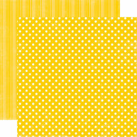Echo Park - Candy Shoppe Dots and Stripes Collection - 12 x 12 Double Sided Paper - Lemon Drop Small Dot