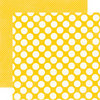 Echo Park - Candy Shoppe Dots and Stripes Collection - 12 x 12 Double Sided Paper - Lemon Drop Large Dot