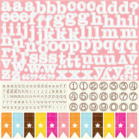 Echo Park - Candy Shoppe Dots and Stripes Collection - 12 x 12 Cardstock Stickers - Alphabet