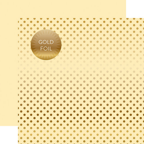 Echo Park - Dots and Stripes Collection - Autumn Gold Foil Dots - 12 x 12 Double Sided Paper with Foil Accents - Cream