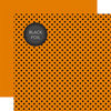 Echo Park - Dots and Stripes Collection - Black Foil Dots - 12 x 12 Double Sided Paper with Foil Accents - Orange