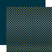 Echo Park - Dots and Stripes Collection - Christmas - Gold Foil Dots - 12 x 12 Double Sided Paper - Navy