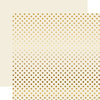 Echo Park - Dots and Stripes Collection - Christmas - Gold Foil Dots - 12 x 12 Double Sided Paper - Ivory