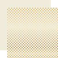 Echo Park - Dots and Stripes Collection - Christmas - Gold Foil Dots - 12 x 12 Double Sided Paper - Ivory