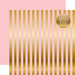 Echo Park - Dots and Stripes Collection - Gold Foil Stripe - 12 x 12 Double Sided Paper - Light Pink