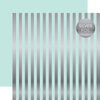 Echo Park - Dots and Stripes Collection - Silver Foil Stripe - 12 x 12 Double Sided Paper - Light Mint