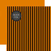 Echo Park - Dots and Stripes Collection - Black Foil Stripe - Halloween - 12 x 12 Double Sided Paper - Orange