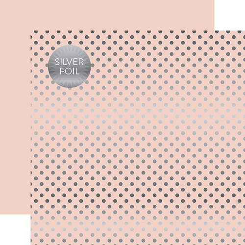 Echo Park - Dots and Stripes Collection - Spring Silver Foil Dots - 12 x 12 Double Sided Paper - Blossom