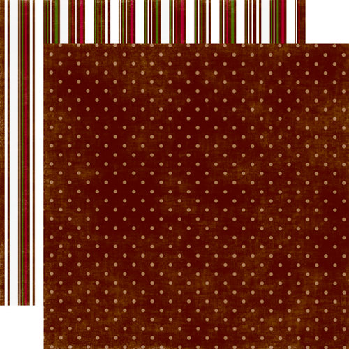 Echo Park - Christmas Dots and Stripes Collection - 12 x 12 Double Sided Paper - Gingerbread Small Dot