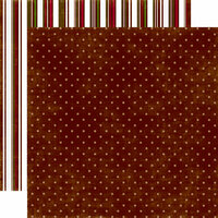 Echo Park - Christmas Dots and Stripes Collection - 12 x 12 Double Sided Paper - Gingerbread Small Dot