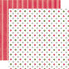 Echo Park - Christmas Dots and Stripes Collection - 12 x 12 Double Sided Paper - Holly Berry Small Dot