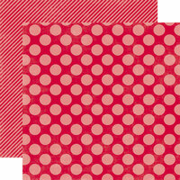 Echo Park - Christmas Dots and Stripes Collection - 12 x 12 Double Sided Paper - Holly Berry Large Dot