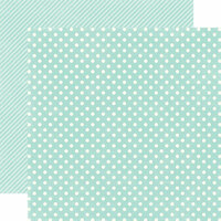 Echo Park - Homefront Dots and Stripes Collection - 12 x 12 Double Sided Paper - Robin's Egg Small Dot