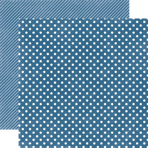 Echo Park - Homefront Dots and Stripes Collection - 12 x 12 Double Sided Paper - Blueberry Small Dot