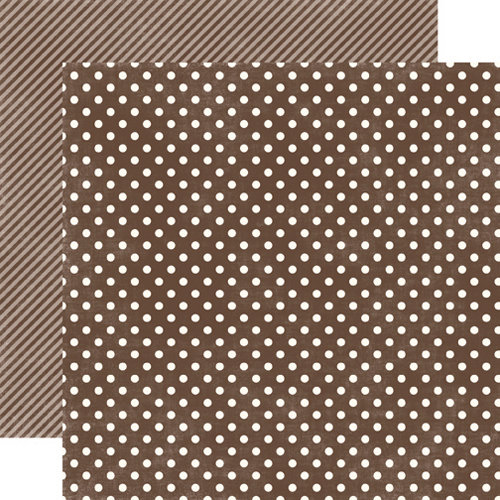 Echo Park - Homefront Dots and Stripes Collection - 12 x 12 Double Sided Paper - Chestnut Small Dot