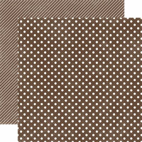Echo Park - Homefront Dots and Stripes Collection - 12 x 12 Double Sided Paper - Chestnut Small Dot