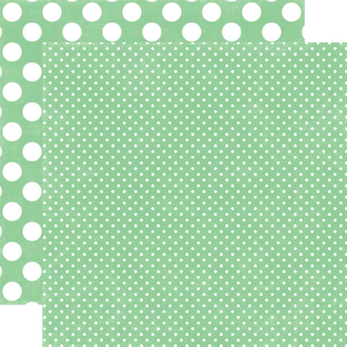 Echo Park - Jewels Dots and Stripes Collection - 12 x 12 Double Sided Paper - Jade Tiny Dot