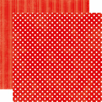 Echo Park - Metropolitan Dots and Stripes Collection - 12 x 12 Double Sided Paper - Ruby Red Small Dot