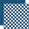 Echo Park - Metropolitan Dots and Stripes Collection - 12 x 12 Double Sided Paper - Navy Large Dot