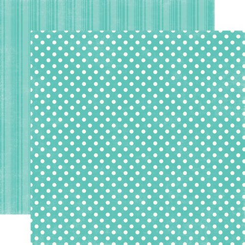 Echo Park - Metropolitan Dots and Stripes Collection - 12 x 12 Double Sided Paper - Teal Small Dot
