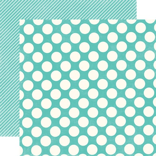 Echo Park - Metropolitan Dots and Stripes Collection - 12 x 12 Double Sided Paper - Teal Large Dot