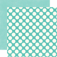 Echo Park - Metropolitan Dots and Stripes Collection - 12 x 12 Double Sided Paper - Teal Large Dot