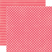 Echo Park - Neapolitan Dots and Stripes Collection - 12 x 12 Double Sided Paper - Very Cherry Small Dot