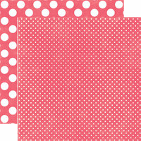 Echo Park - Neapolitan Dots and Stripes Collection - 12 x 12 Double Sided Paper - Very Cherry Tiny Dot