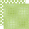 Echo Park - Neapolitan Dots and Stripes Collection - 12 x 12 Double Sided Paper - Lime Sherbet Tiny Dot