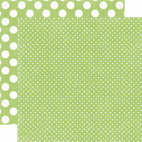 Echo Park - Neapolitan Dots and Stripes Collection - 12 x 12 Double Sided Paper - Lime Sherbet Tiny Dot